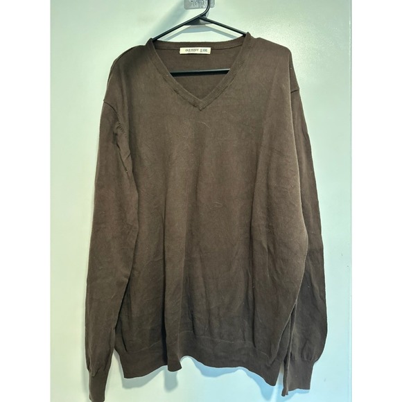 Old Navy Other - Old Navy Preppy V-Neck Pullover Sweater Sz:XXL Brown Classic Knit 100% Cotton
